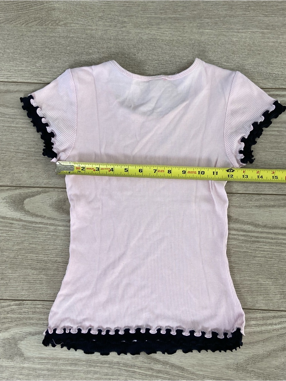 Kavio Girls' Pink Ruffle-Trim Ribbed Tee. - Picture 7 of 8